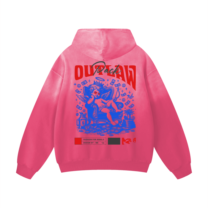 "Cupid" Heavyweight Pure Cotton Handcrafted Monkey Wash Drop Shoulder Oversized Hoodie
