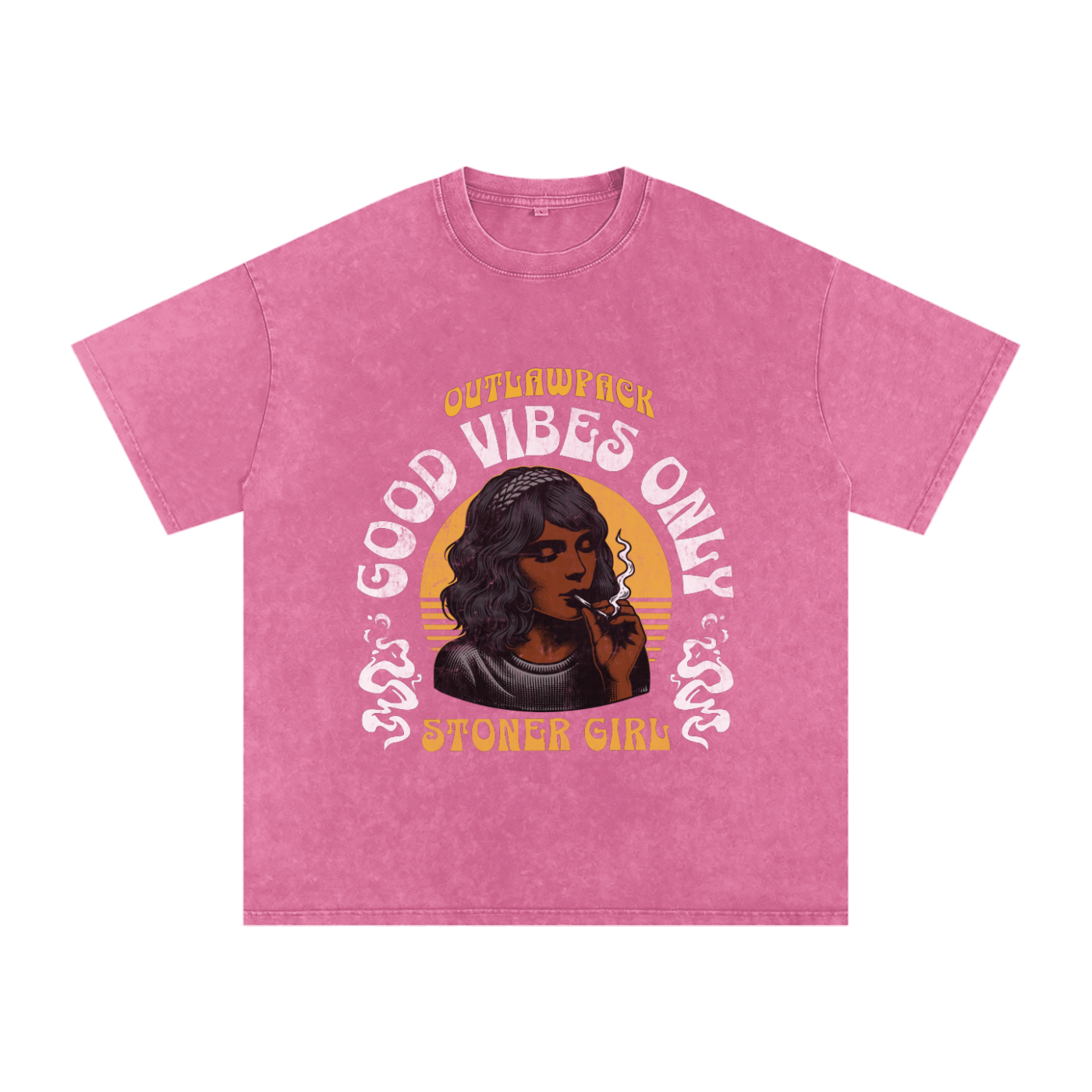 "Stoner Girl" Acid Wash Oversize T-Shirt - 250 GSM