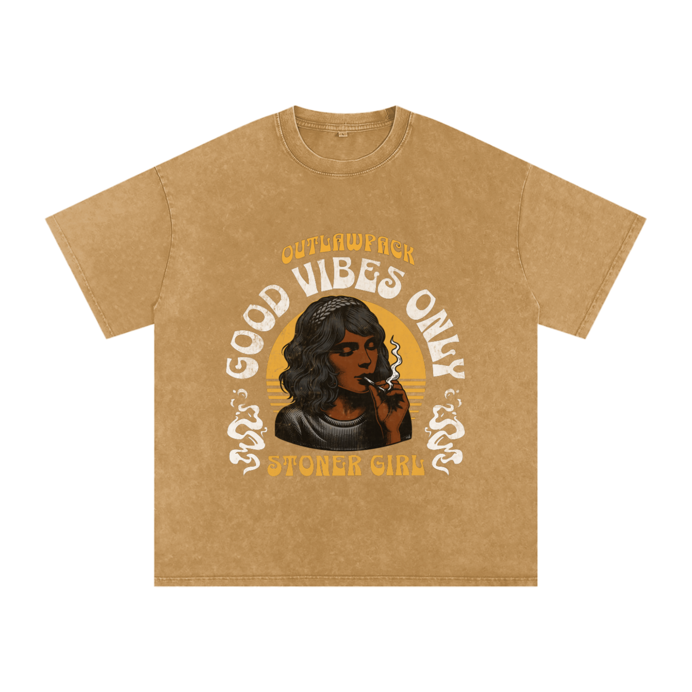 "Stoner Girl" Acid Wash Oversize T-Shirt - 250 GSM