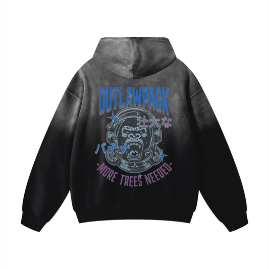 "More trees" Monkey Wash Drop Shoulder Oversized Hoodie