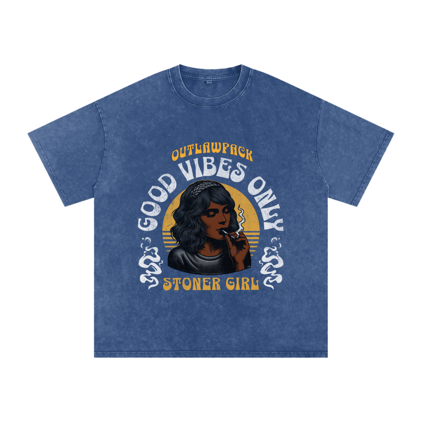 "Stoner Girl" Acid Wash Oversize T-Shirt - 250 GSM