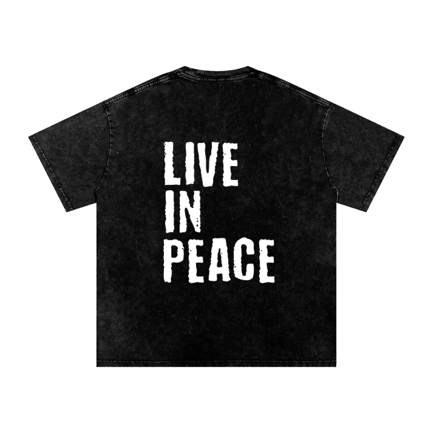 "Live In Peace" Acid Wash T-Shirt - 250 GSM