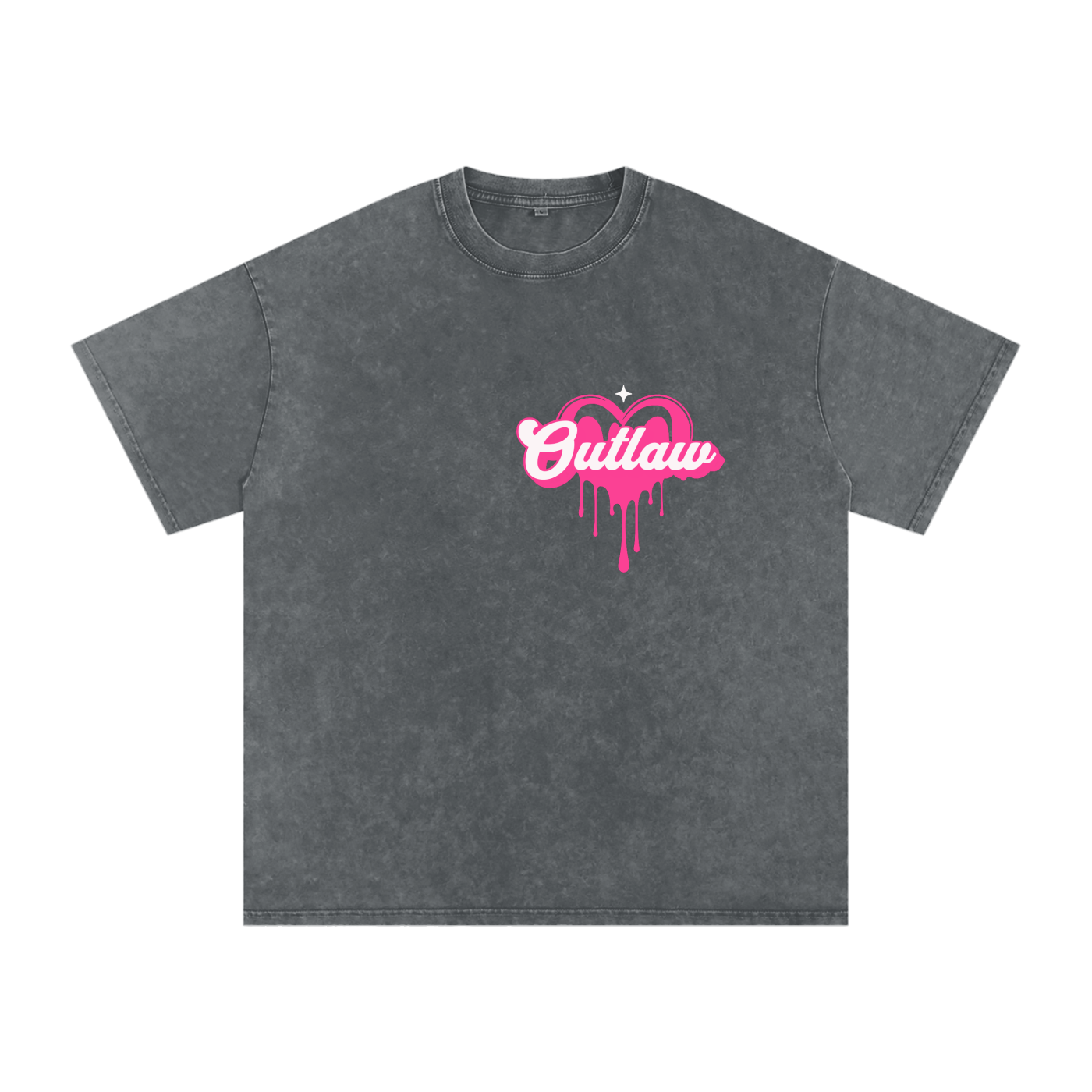 "Lady Outlaw" Acid Wash Oversize T-Shirt - 250 GSM