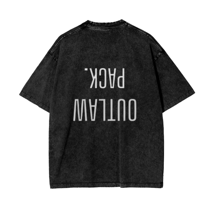 "Welcome to the hood" Acid Wash Oversize T-Shirt - 250 GSM