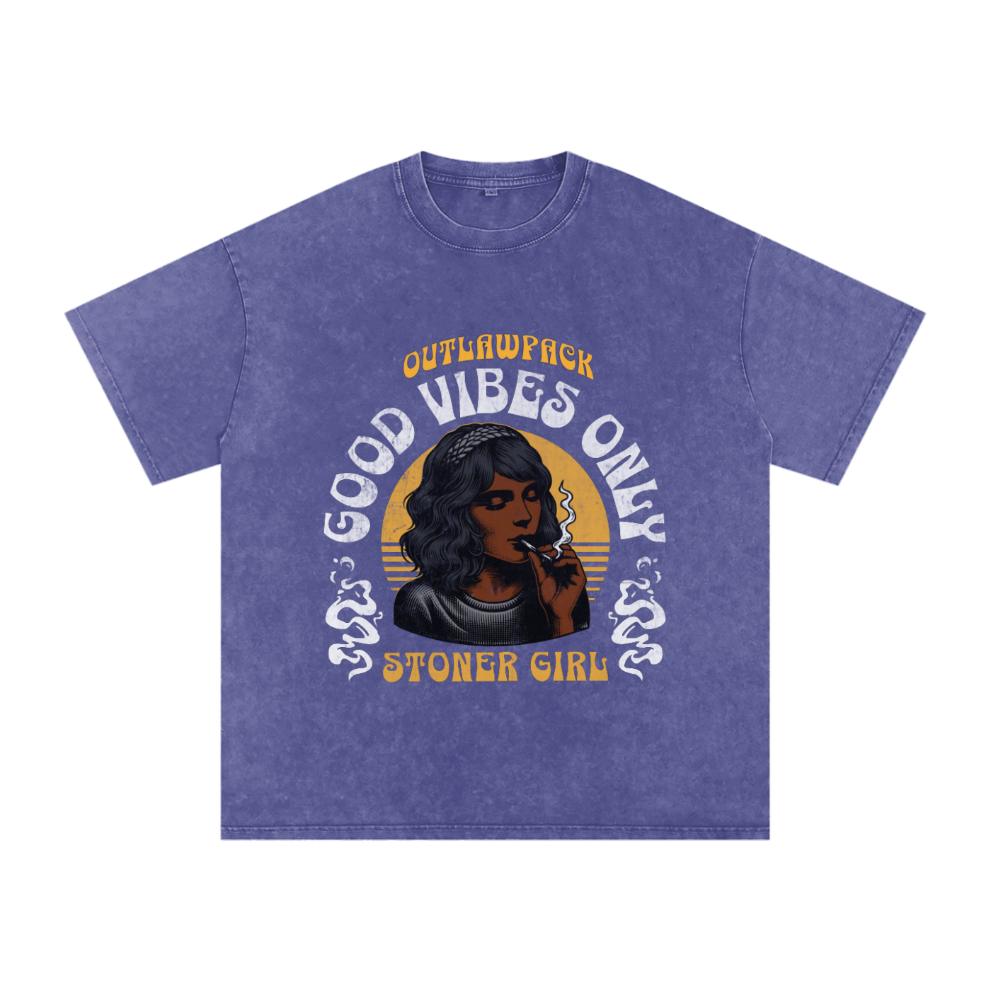 "Stoner Girl" Acid Wash Oversize T-Shirt - 250 GSM