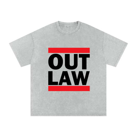 "Outlaw" Acid Wash Oversize T-Shirt - 250 GSM