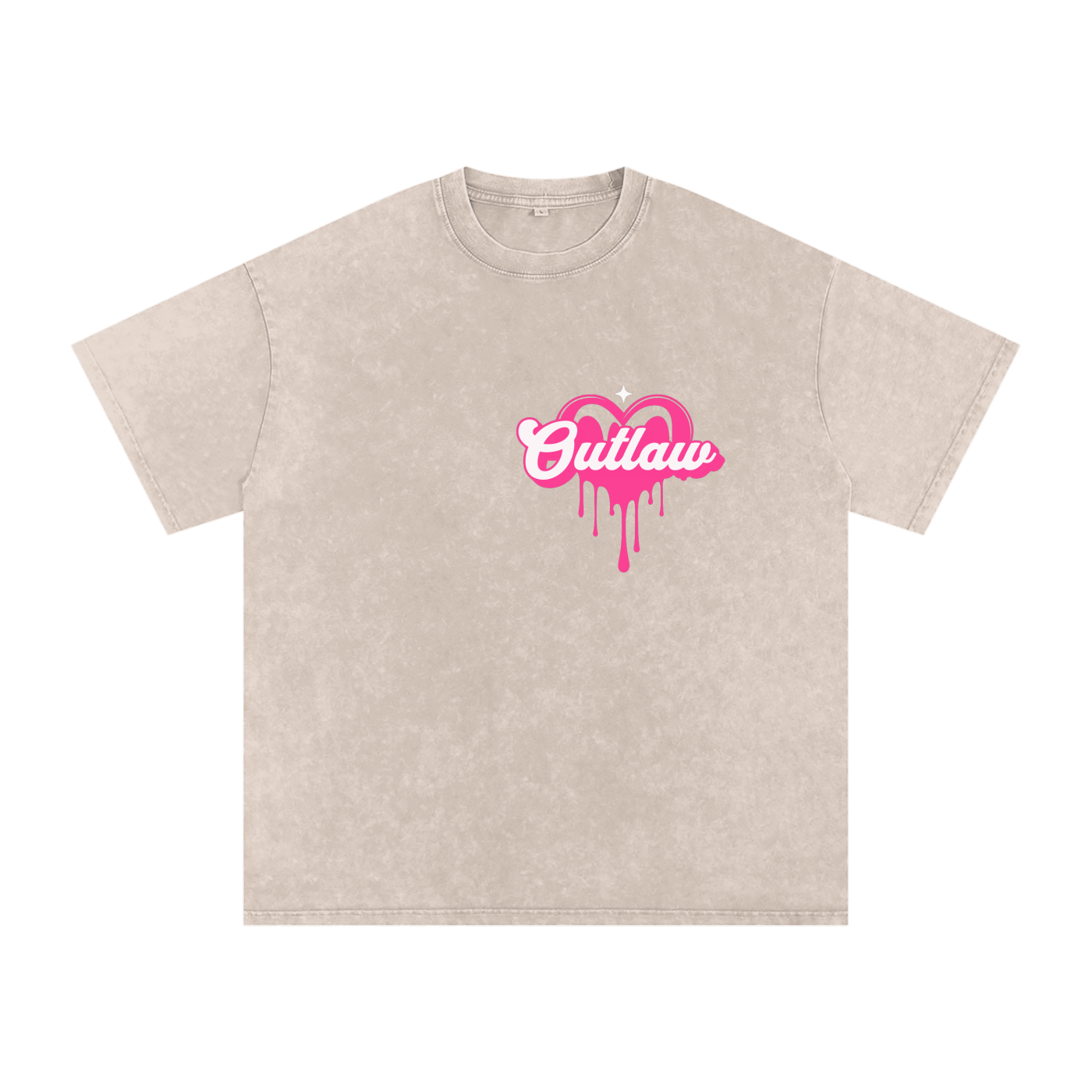 "Lady Outlaw" Acid Wash Oversize T-Shirt - 250 GSM