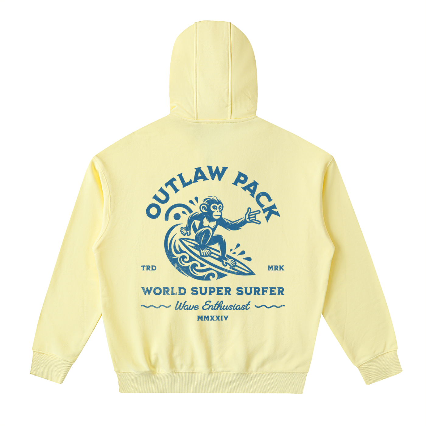 "Super Surfer" Drop-Shoulder Zip Up Hoodie