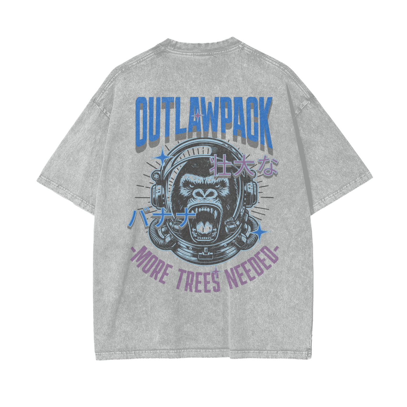 "More Trees" Acid Wash Oversize T-Shirt - 250 GSM