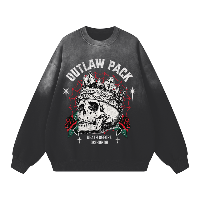 "Death before dishonor" Monkey Wash Drop-Shoulder Sweatshirt