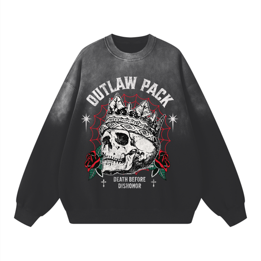 "Death before dishonor" Monkey Wash Drop-Shoulder Sweatshirt