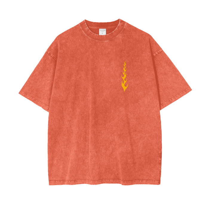 "Outlaw Immortalz" Acid Wash Oversize T-Shirt - 250 GSM