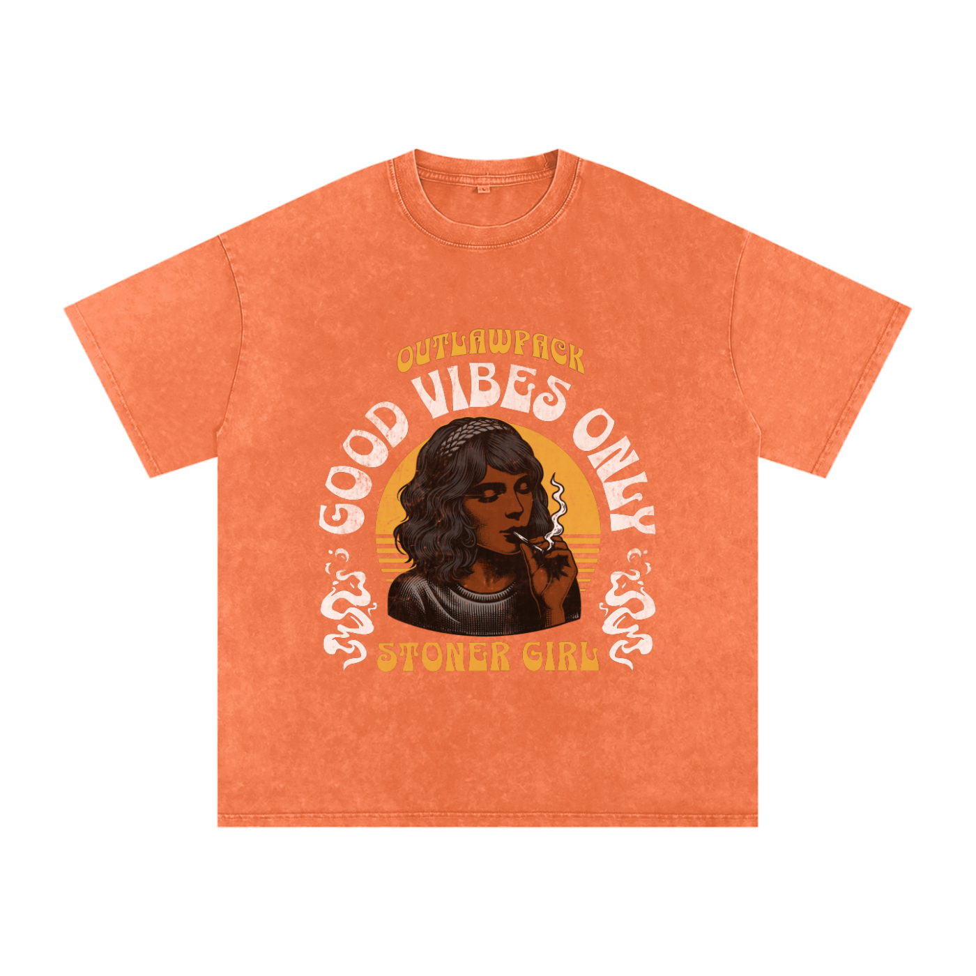 "Stoner Girl" Acid Wash Oversize T-Shirt - 250 GSM