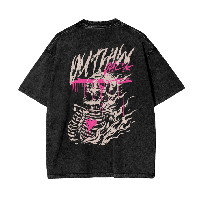"Hell Pack" Acid Wash Oversize T-Shirt - 250 GSM