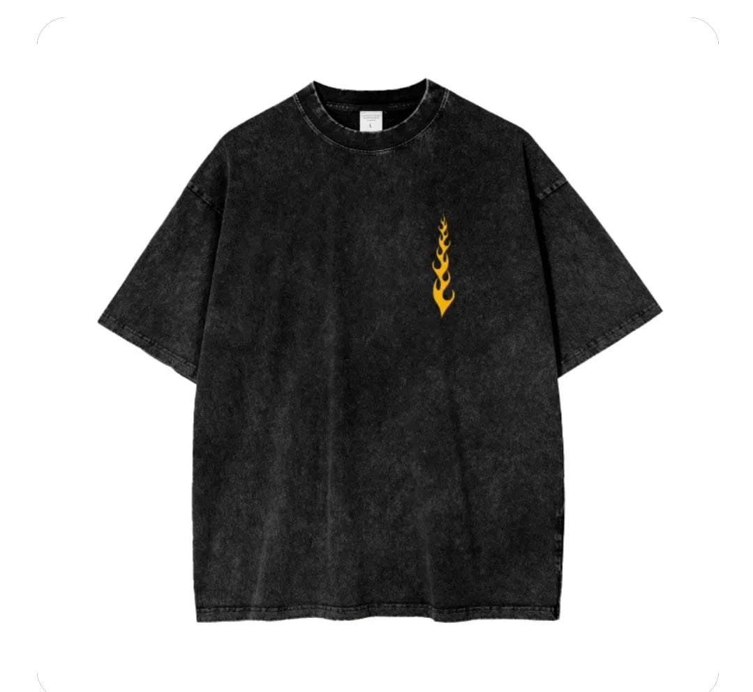 "Outlaw Immortalz" Acid Wash Oversize T-Shirt - 250 GSM