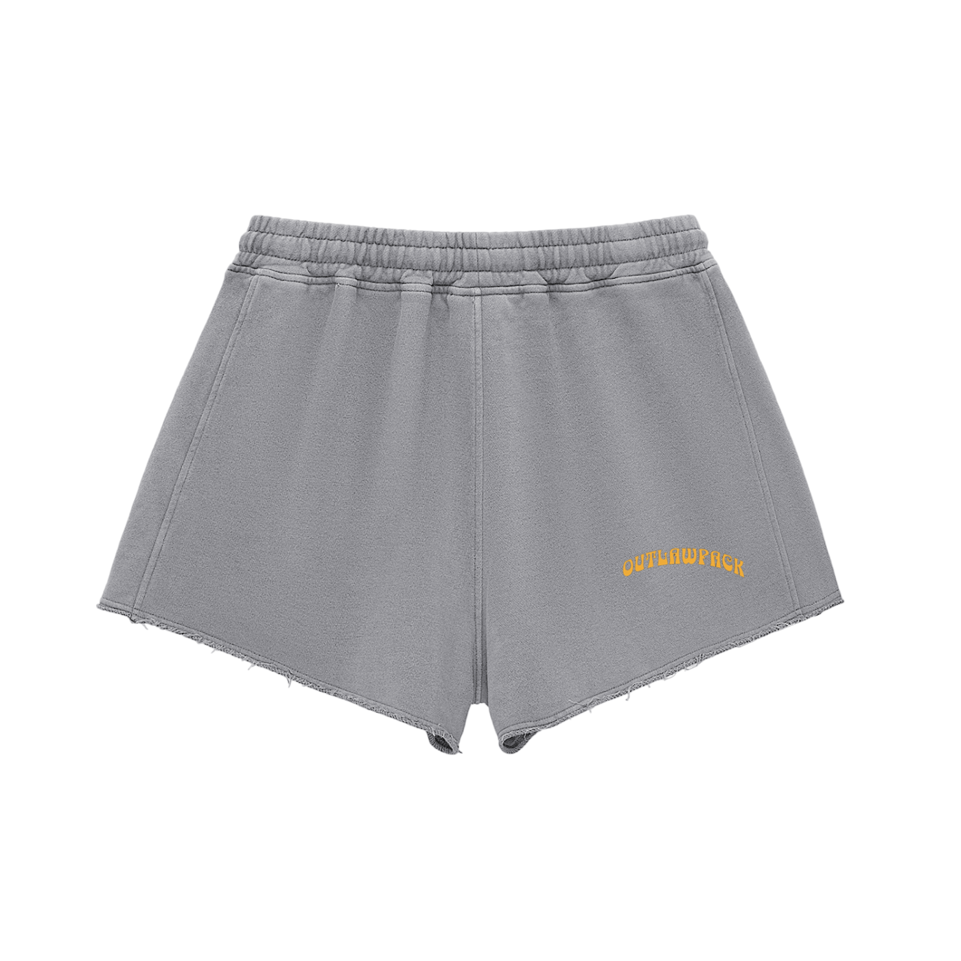 "Stoner Girl" Snow Washed Raw Edge Drawstring Shorts