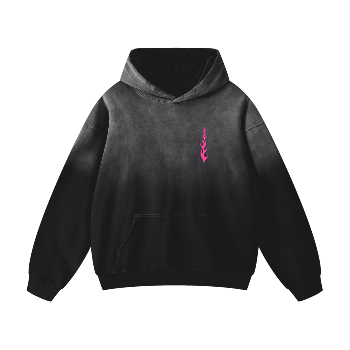 "More Brain" Heavyweight Pure Cotton Handcrafted Monkey Wash Drop Shoulder Oversized Hoodie
