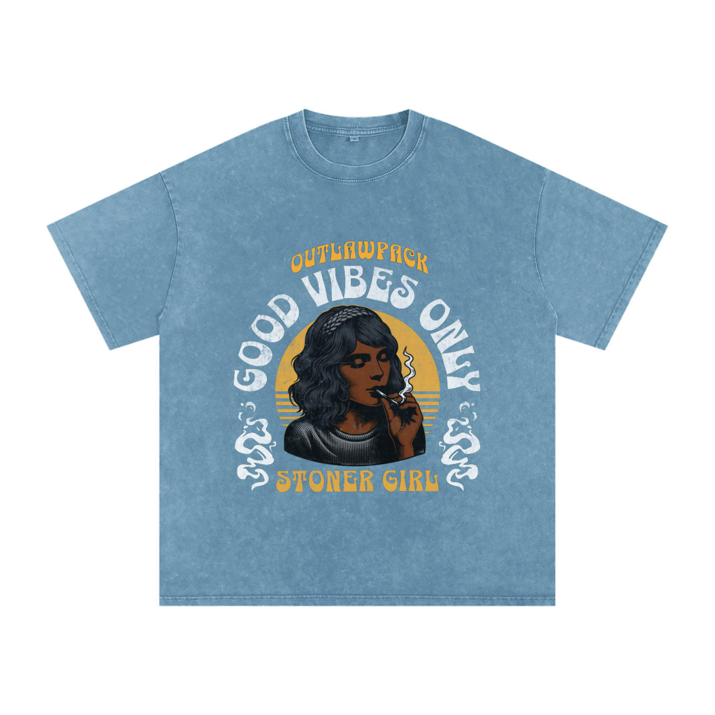 "Stoner Girl" Acid Wash Oversize T-Shirt - 250 GSM