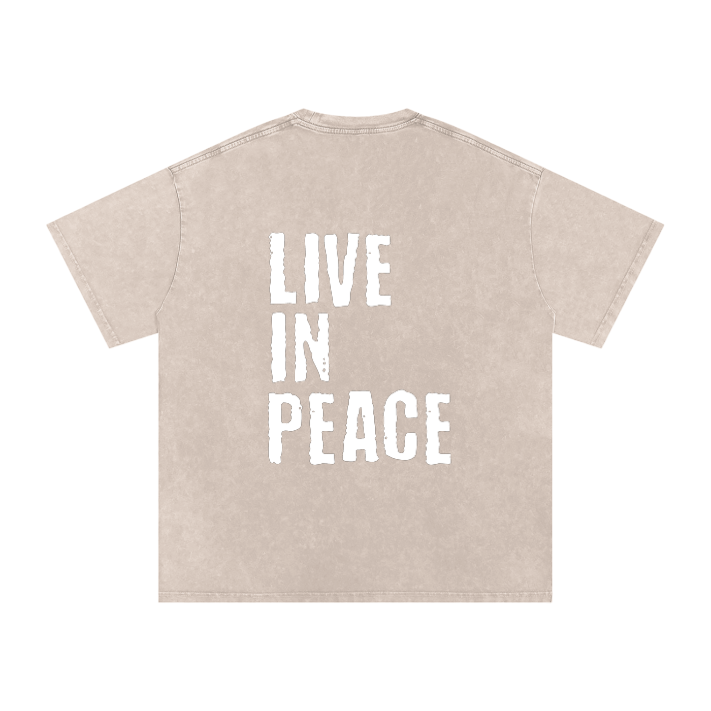 "Live In Peace" Acid Wash T-Shirt - 250 GSM