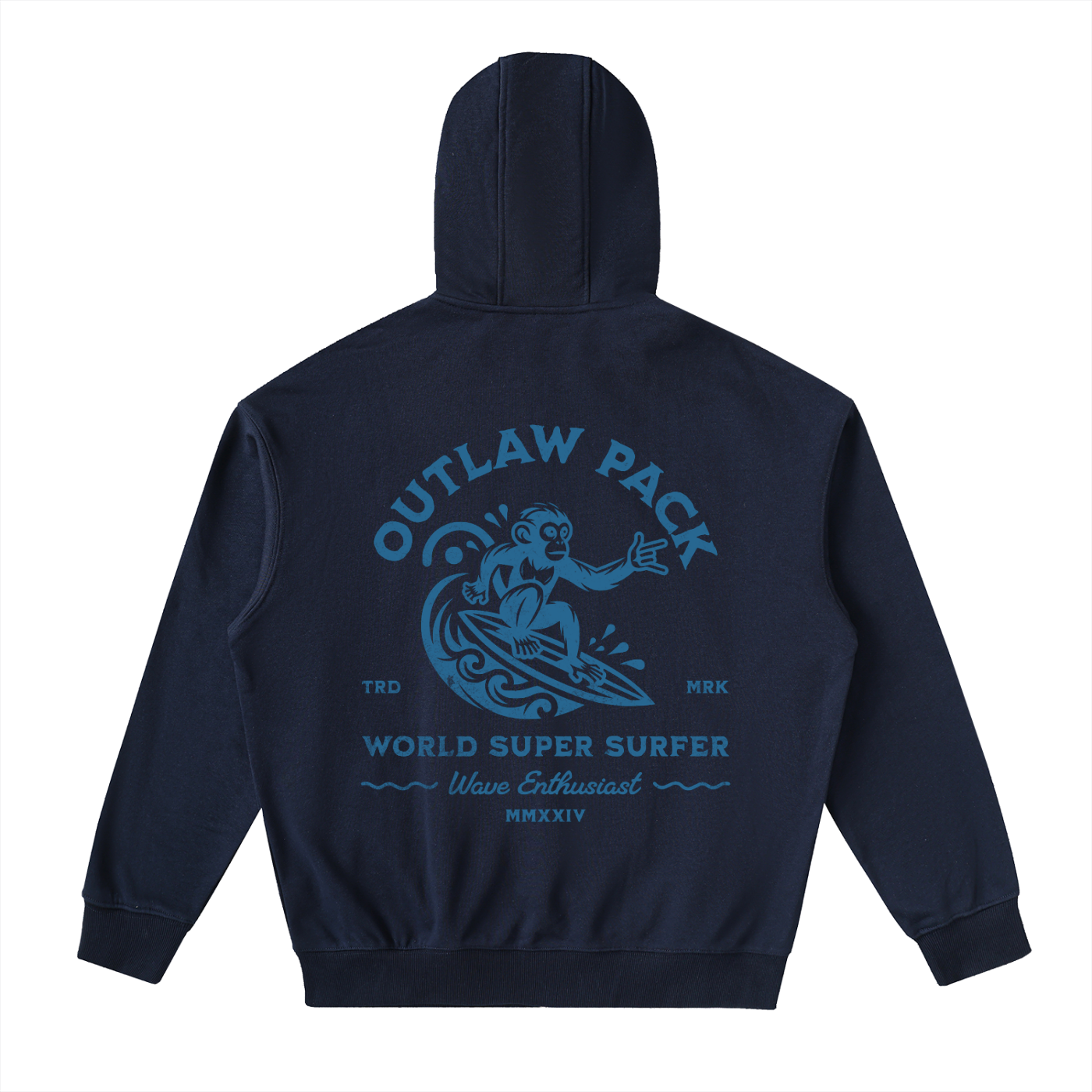"Super Surfer" Drop-Shoulder Zip Up Hoodie