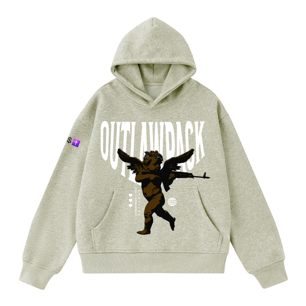 'Thug Angel" Hoodie 400GSM Unisex Heavyweight Cropped Hoodie