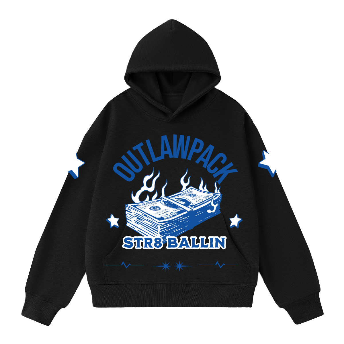 "Str8 Ballin" (Blue) 400GSM Unisex Heavyweight Cropped Hoodie