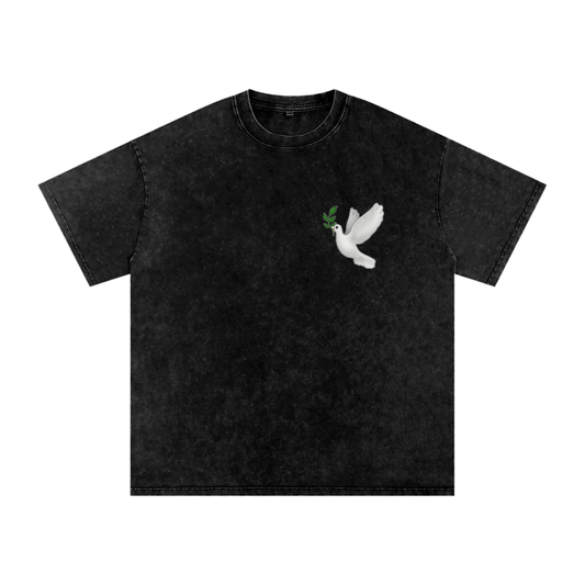 "Live In Peace" Acid Wash T-Shirt - 250 GSM