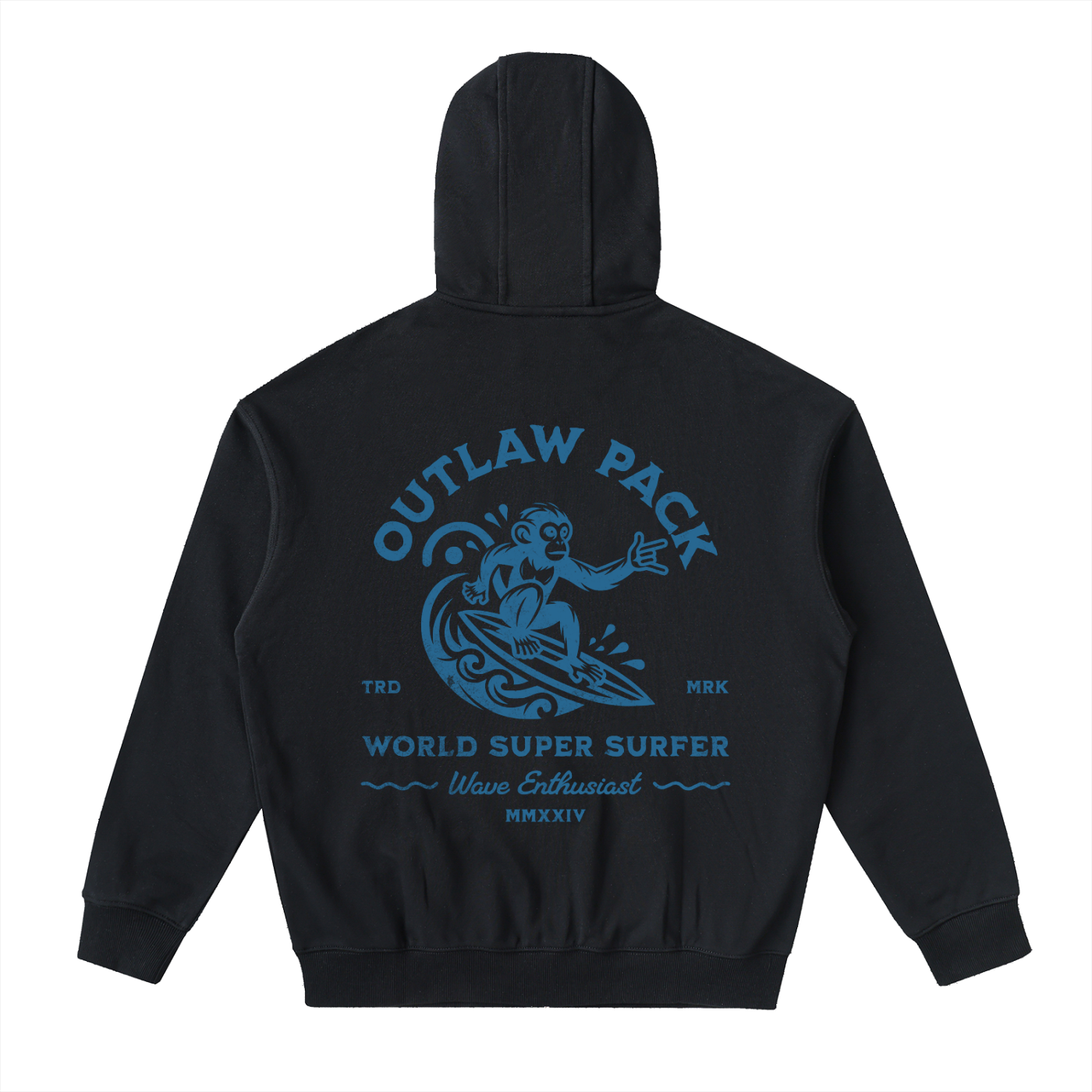 "Super Surfer" Drop-Shoulder Zip Up Hoodie